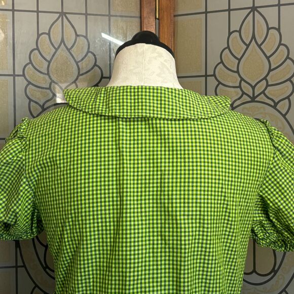 Urban Outfitters Claire Ruffle Babydoll Gingham Oversized Mini Dress Size XS - Picture 8 of 16